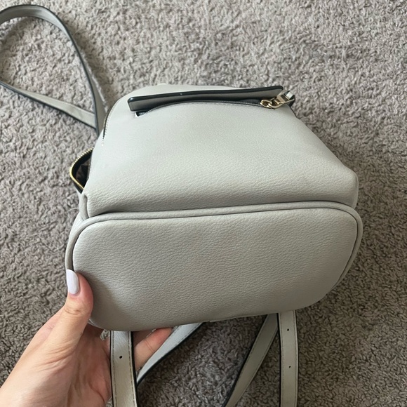 Gray Faux Leather Mini Backpack - Picture 2 of 9